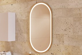 Comad Závesné zrkadlo s LED osvetlením Apollo 2 50x90 cm s pohybovým senzorom, zlatá