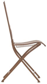 Kovová skladacia stolička Kiran (SET 2 ks) - Hnedá antik