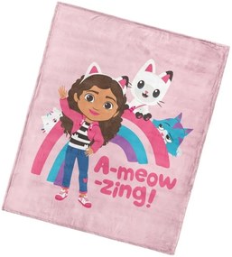 Coral fleece deka Gábinin kúzelný domček – motív Mňauúžasná Gábi - 130 x 160 cm