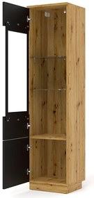 Vitrína Aurora 150 (dub artisan + matná čierna). Akcia -21%. Vlastná spoľahlivá doprava až k Vám domov. 1124844