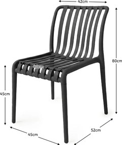 Záhradný set TREGO ISLAND - 4 stoličky a okrúhly stôl ø 90 cm, antracitová