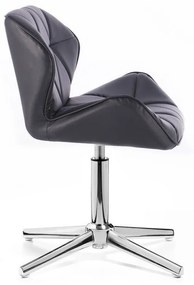 LuxuryForm DESIGN Stolička MILANO na striebornom kríži - čierna