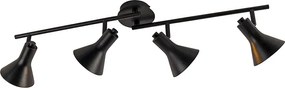 Moderné bodové svetlo čierne so zlatom 4-svetlo - Magno