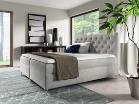 Wilsondo Čalúnená boxspring manželská posteľ s matracom Guliette - sivá Rozmer: 180x200