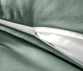 Posteľná bielizeň z bavlny a saténu, zelená, štandardná veľkosť