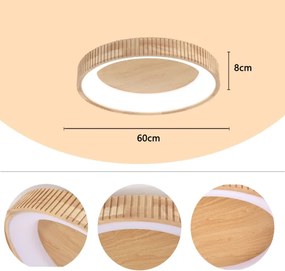 Brilagi - LED stropné svietidlo FALCON WOOD MODERN LED/40W/230V pr. 60 cm, drevené