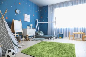 Protišmykový koberec SHAGGY zelený