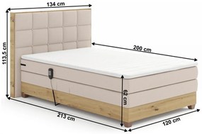 Elektrická polohovacia boxspringová posteľ TINA 180 x 200 cm