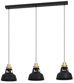 Eglo 390231 - Luster na lanku ESPINARDO 3xE27/40W/230V čierna/zlatá