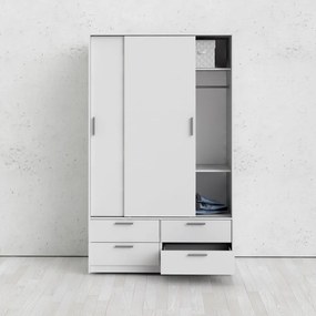 Biela šatníková skriňa s posuvnými dverami 121x200 cm Line – Tvilum