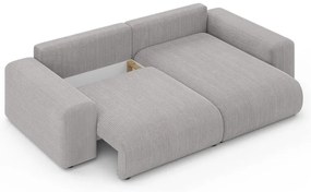 Svetlosivá menčestrová rozkladacia rohová pohovka s úložným priestorom (variabilný roh) Luma – Ropez