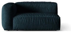 Tmavomodrý zamatový modul pohovky (ľavý roh) Martina – Micadoni