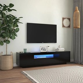 TV skrinka s LED svetlami čierna 160x35x40 cm 804428