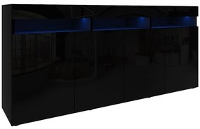 Komoda Izumi 175 BL čierna mat/lesk