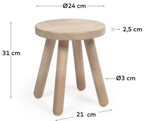 Detská stolička z kaučukového dreva Kave Home Dilcia, ø 24 cm
