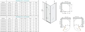 Mexen Roma, sprchovací kút 90 (dvere) x 50 (stena) cm, 6mm šedé sklo, chrómový profil, 854-090-050-01-40