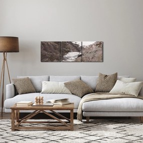 Obraz - Cesta k smaragdovému moru (s hodinami) (90x30 cm)