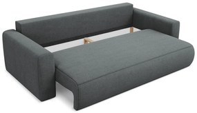 Tmavosivá rozkladacia/s úložným priestorom pohovka 238 cm Kapua – Makamii