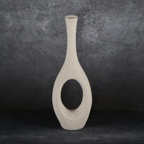 KERAMICKÁ VÁZA RISO 12X6X36 CM KRÉMOVÁ