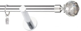Dekorstudio Chrómová jednoradová garniža CRYSTAL 19mm Dĺžka: 180cm, Typ uchytenia: Držiak modern, Typ príslušenstva: Bez príslušenstva