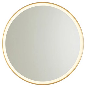 Zrkadlo do kúpeľne zlaté 70 cm vrátane LED 3-krokové stmievateľné s dotykovým okrúhlym - Miral