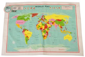 Bavlnená utierka Rex London World Map, 50 x 70 cm