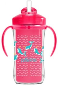 Termohrnček so slamkou, 300 ml, ružový