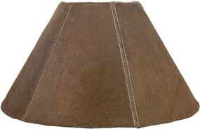 Kónické hnedé tienidlo lampy z hovädzej kože - Ø 39 * Ø 16 * 23cm / E27