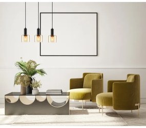 ITALUX PND-65342-3A-BK+AMB - Luster na lanku SANTIA 3xE27/40W/230V
