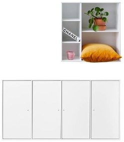 Biela súprava komody a knižnice Hammel Mistral Kubus