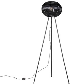 Moderná stojaca lampa trojnožka čierna - Zoë