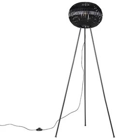 Moderná stojaca lampa trojnožka čierna - Zoë