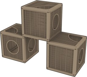 BAMA Modulárny prístrešok a preliezačka pre mačky QUBLO, farba hnedá