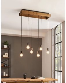 Eglo 43592 - Luster na lanku WOOTTON 6xE27/40W/230V