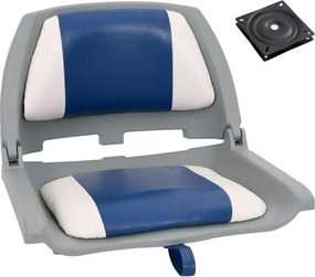2-dielna skladacia súprava sedadiel do člna modro-biely vankúš