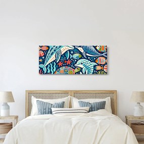 Obraz – Kreslené vodné zvieratká (120x50 cm)