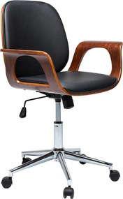 XXXLutz OTOČNÁ STOLIČKA, vzhľad kože, čierna, farba orecha Kare-Design - Online Only kancelárie - 001838060501