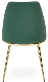 JEDÁLENSKÁ STOLIČKA KALEY TMAVO ZELENÁ BLUVEL 78 + ZLATÁ