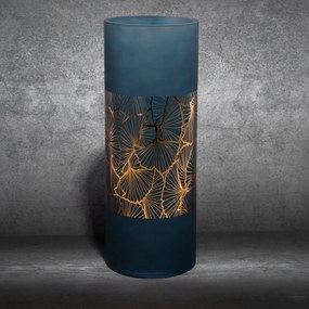 SKLENENÁ VÁZA LIMITED COLLECTION MUSA 15X40 CM TMAVOMODRÁ/ZLATÁ