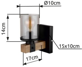 Brilagi - Nástenné svietidlo VISTA 1xE27/60W/230V dub