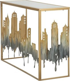 Konzolový stolík City 110 cm zlatý/viacfarebný