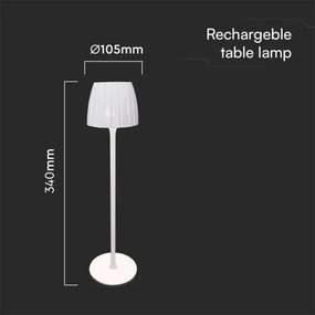 LED Stmievateľná dobíjacia stolná lampa LED/2,7W/5V 3000-6000K 1800 mAh biela