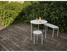 Svetlosivá kovová záhradná lavica Disc – Zone