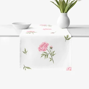 Goldea behúň na stôl 100% bavlnené plátno - pivonky 35x120 cm