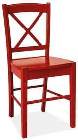 Červená drevená stolička CD-56