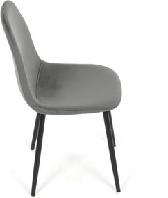 Jedálenská stolička zamatová, sivá CT-V2971 GREY4