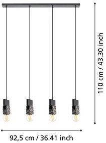 Eglo 99532 - Závesný luster LOBATIA 4xE27/40W/230V