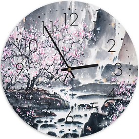 Gario Hodiny na stenu Cherry Blossom Rozmery: 60 x 60 cm