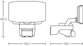 Steinel 090012 - LED Reflektor so senzorom LED/14,3W/230V 3000K IP54 antracit