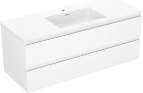 Mexen Orio, kúpeľňová skrinka 120 cm s umývadlom Otis, 2 zásuvky, biela matná, 91A10-12047-2-BFF01-W18M01